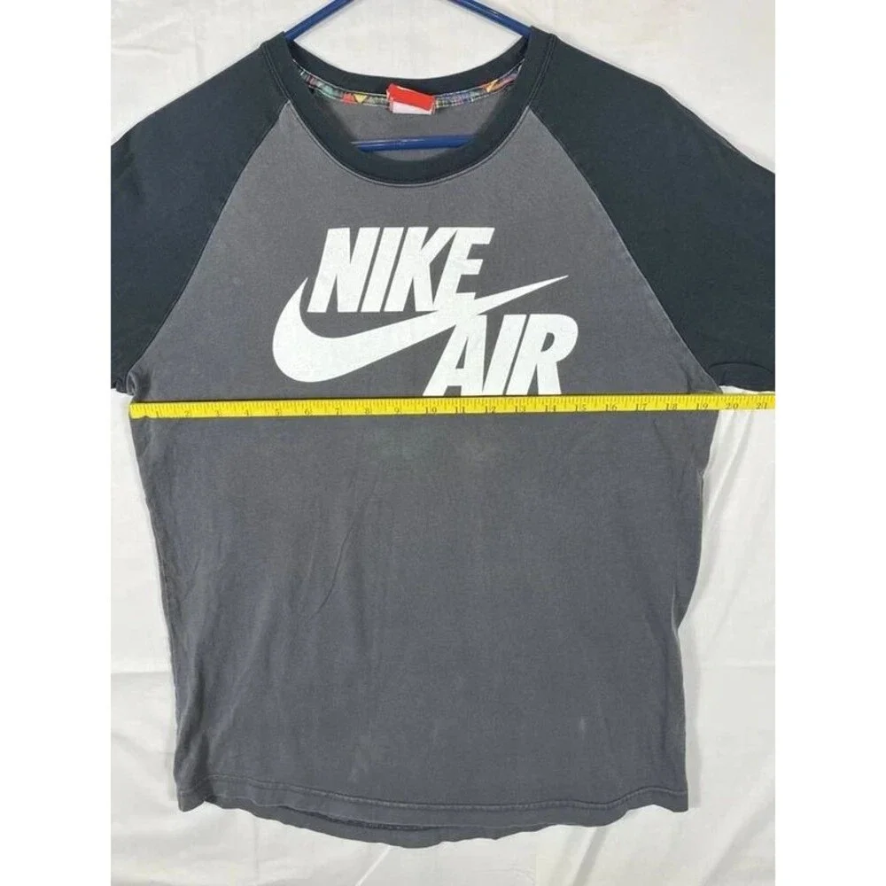 Nike Air 90's Vintage 3/4 Sleeve Red Tag Pullover Shirt Gray Black Men’s Medium